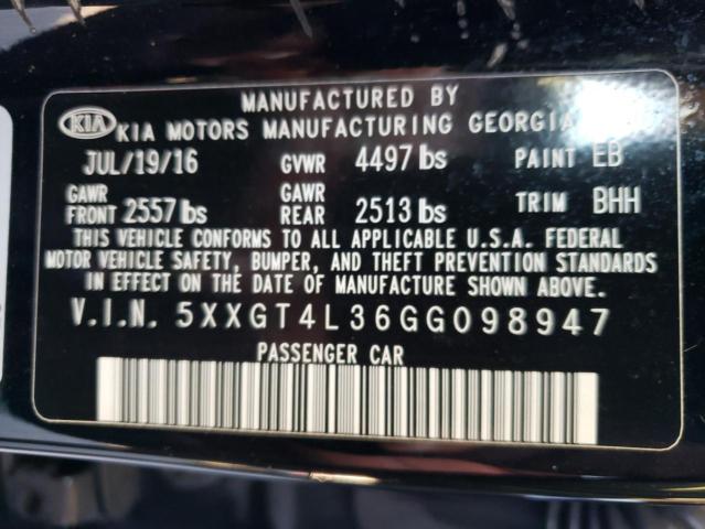 Photo 9 VIN: 5XXGT4L36GG098947 - KIA OPTIMA LX 