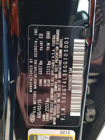 Photo 11 VIN: 5XXGT4L36GG103001 - KIA OPTIMA LX 