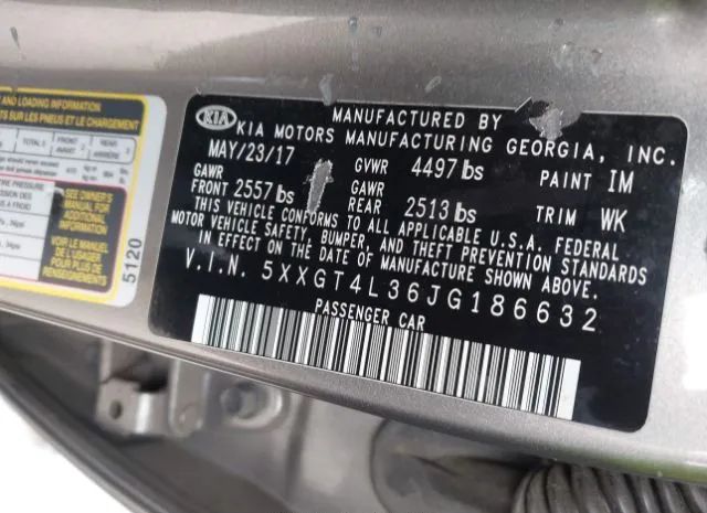 Photo 8 VIN: 5XXGT4L36JG186632 - KIA OPTIMA 