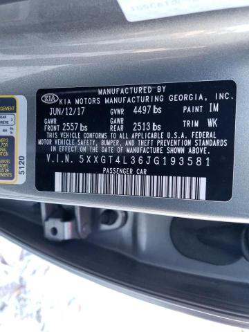 Photo 11 VIN: 5XXGT4L36JG193581 - KIA OPTIMA LX 