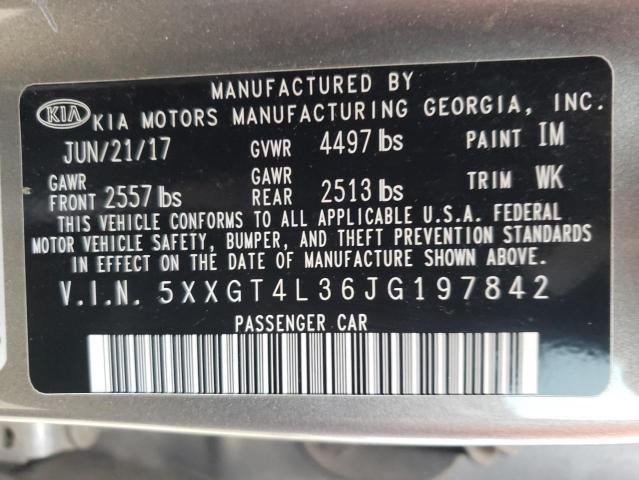 Photo 11 VIN: 5XXGT4L36JG197842 - KIA OPTIMA LX 