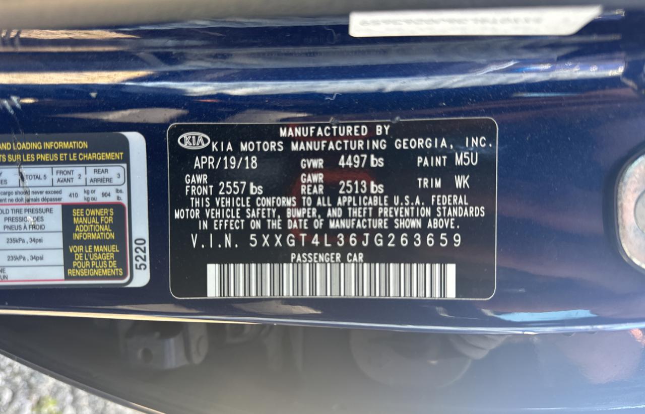 Photo 9 VIN: 5XXGT4L36JG263659 - KIA OPTIMA 