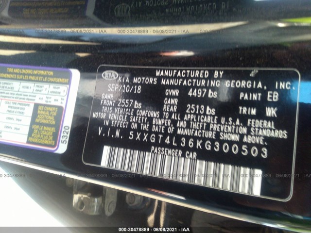 Photo 8 VIN: 5XXGT4L36KG300503 - KIA OPTIMA 