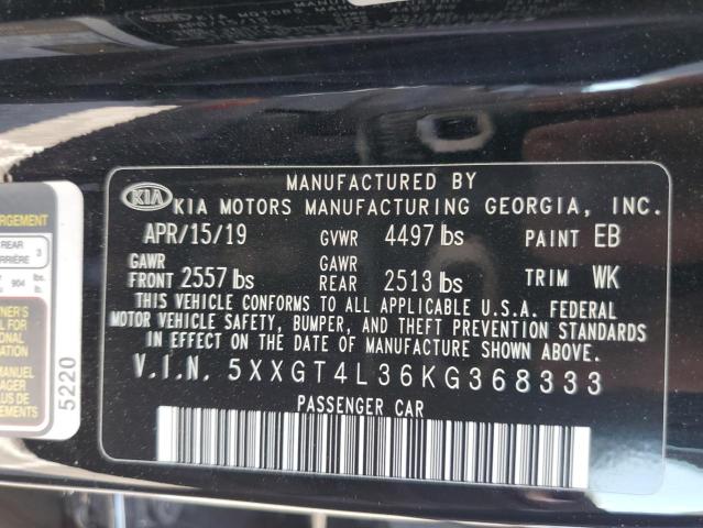 Photo 11 VIN: 5XXGT4L36KG368333 - KIA OPTIMA LX 