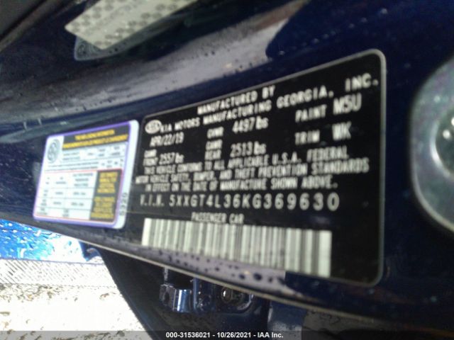 Photo 8 VIN: 5XXGT4L36KG369630 - KIA OPTIMA 