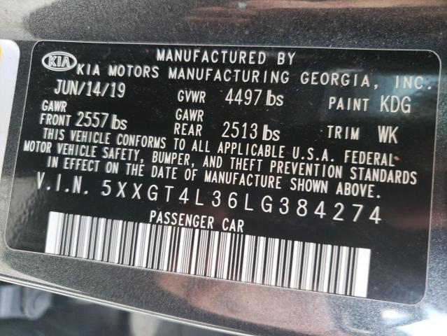 Photo 9 VIN: 5XXGT4L36LG384274 - KIA OPTIMA LX 