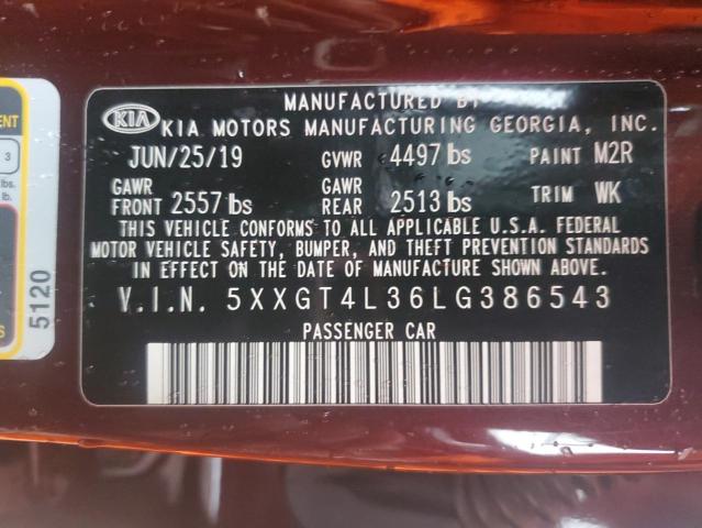 Photo 12 VIN: 5XXGT4L36LG386543 - KIA OPTIMA 