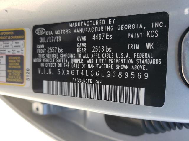 Photo 9 VIN: 5XXGT4L36LG389569 - KIA OPTIMA LX 