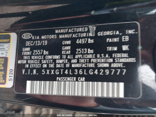 Photo 8 VIN: 5XXGT4L36LG429777 - KIA OPTIMA 