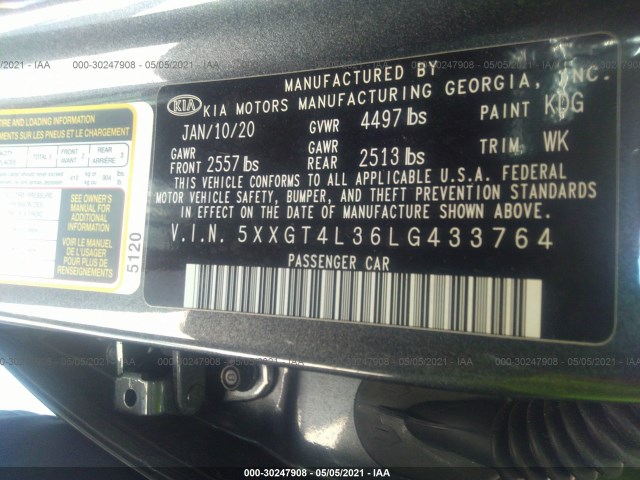 Photo 8 VIN: 5XXGT4L36LG433764 - KIA OPTIMA 