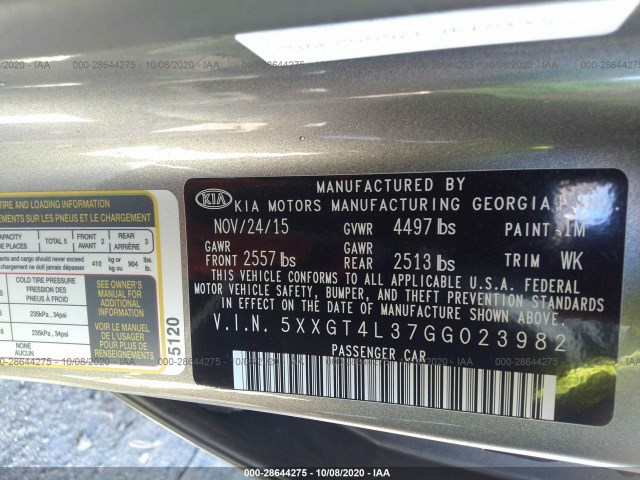 Photo 8 VIN: 5XXGT4L37GG023982 - KIA OPTIMA 