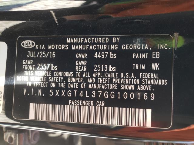 Photo 9 VIN: 5XXGT4L37GG100169 - KIA OPTIMA LX 