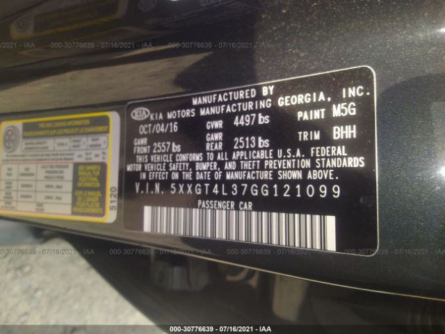 Photo 8 VIN: 5XXGT4L37GG121099 - KIA OPTIMA 