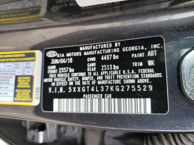 Photo 9 VIN: 5XXGT4L37KG275529 - KIA OPTIMA LX 