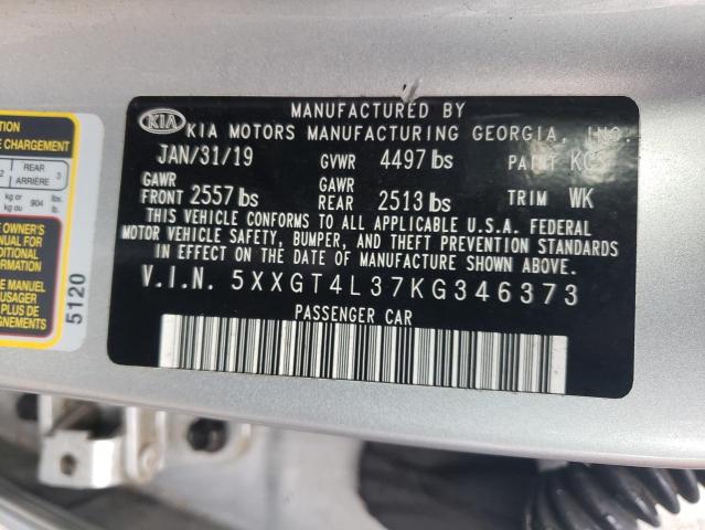 Photo 12 VIN: 5XXGT4L37KG346373 - KIA OPTIMA LX 