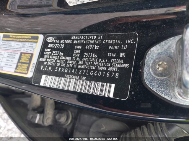 Photo 8 VIN: 5XXGT4L37LG401678 - KIA OPTIMA 