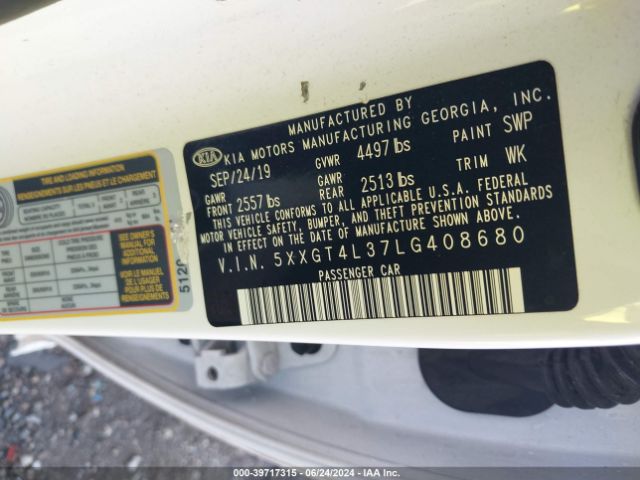 Photo 8 VIN: 5XXGT4L37LG408680 - KIA OPTIMA 