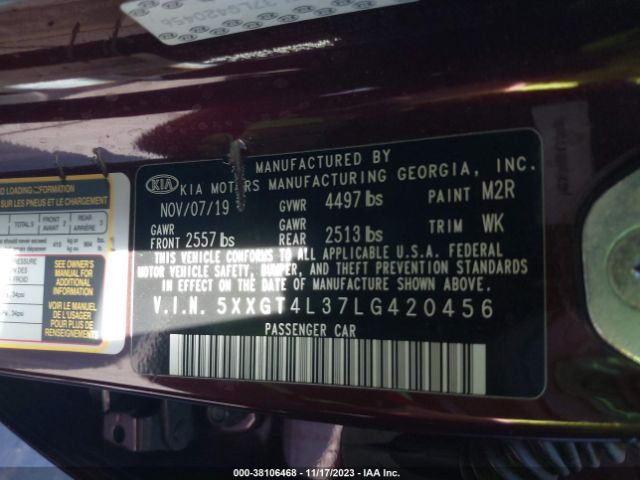 Photo 8 VIN: 5XXGT4L37LG420456 - KIA OPTIMA 