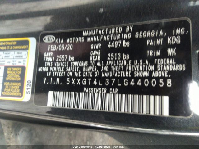 Photo 8 VIN: 5XXGT4L37LG440058 - KIA OPTIMA 