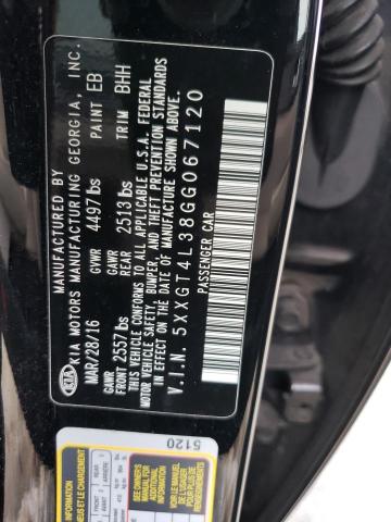 Photo 11 VIN: 5XXGT4L38GG067120 - KIA OPTIMA 