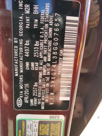 Photo 12 VIN: 5XXGT4L38GG076657 - KIA OPTIMA 