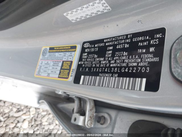 Photo 8 VIN: 5XXGT4L38LG422703 - KIA OPTIMA 