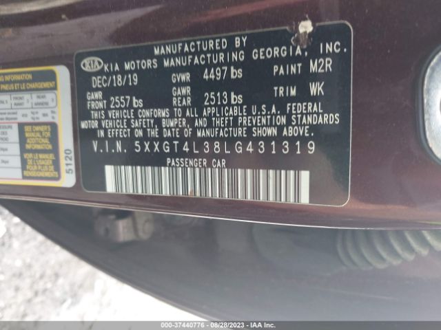 Photo 8 VIN: 5XXGT4L38LG431319 - KIA OPTIMA 