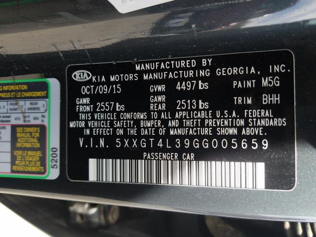 Photo 9 VIN: 5XXGT4L39GG005659 - KIA OPTIMA LX 