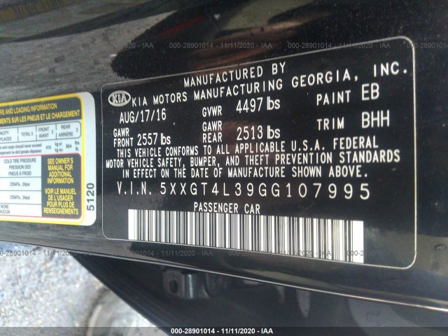 Photo 8 VIN: 5XXGT4L39GG107995 - KIA OPTIMA 