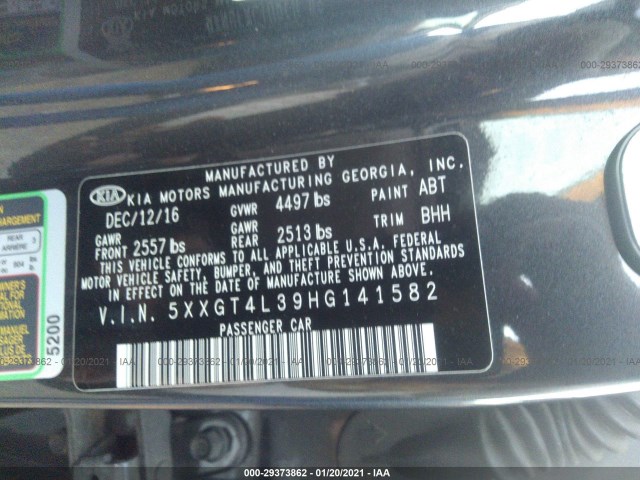 Photo 8 VIN: 5XXGT4L39HG141582 - KIA OPTIMA 