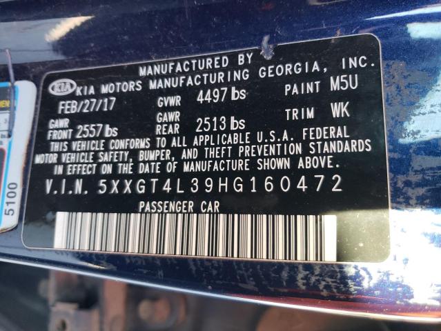 Photo 11 VIN: 5XXGT4L39HG160472 - KIA OPTIMA 