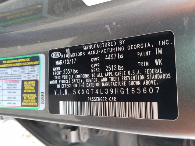 Photo 9 VIN: 5XXGT4L39HG165607 - KIA OPTIMA LX 