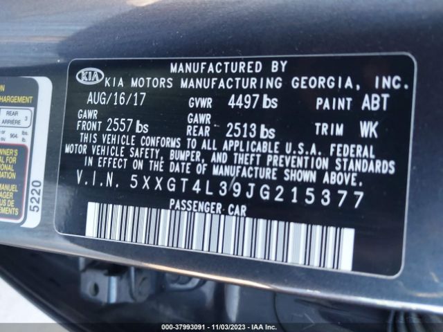 Photo 8 VIN: 5XXGT4L39JG215377 - KIA OPTIMA 