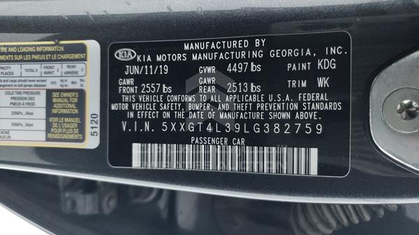 Photo 2 VIN: 5XXGT4L39LG382759 - KIA OPTIMA 