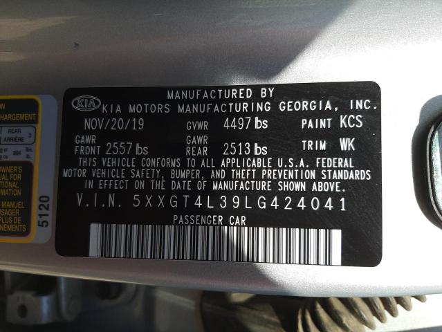 Photo 9 VIN: 5XXGT4L39LG424041 - KIA OPTIMA LX 