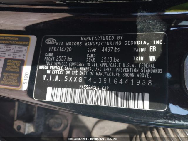 Photo 8 VIN: 5XXGT4L39LG441938 - KIA OPTIMA 