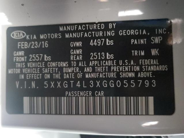 Photo 11 VIN: 5XXGT4L3XGG055793 - KIA OPTIMA LX 