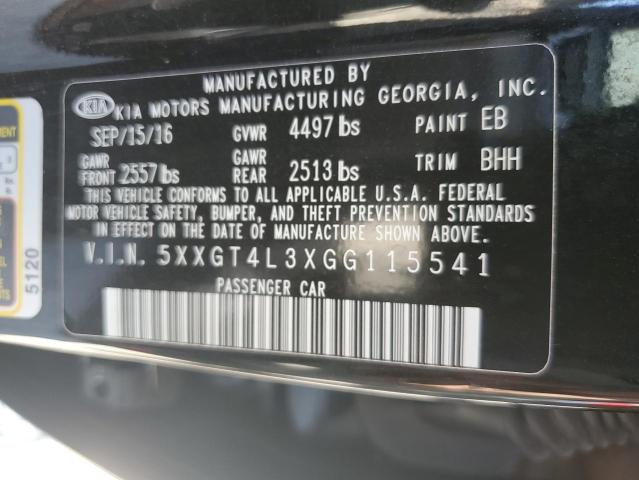 Photo 11 VIN: 5XXGT4L3XGG115541 - KIA OPTIMA 