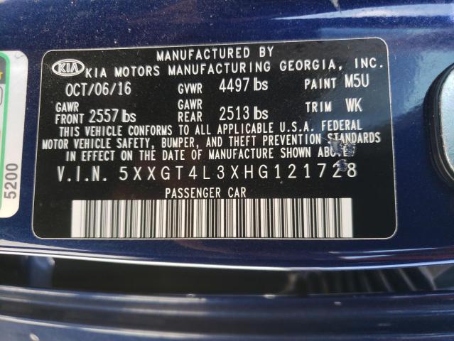 Photo 12 VIN: 5XXGT4L3XHG121728 - KIA OPTIMA LX 