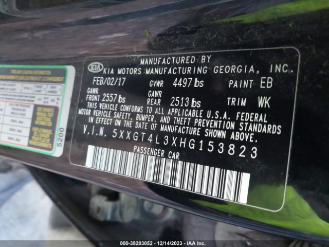 Photo 8 VIN: 5XXGT4L3XHG153823 - KIA OPTIMA 