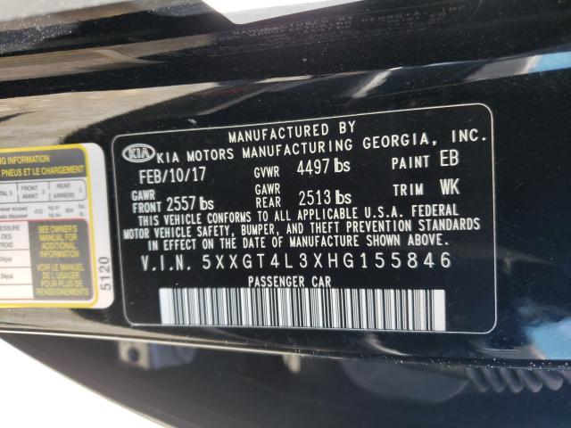 Photo 9 VIN: 5XXGT4L3XHG155846 - KIA OPTIMA LX 