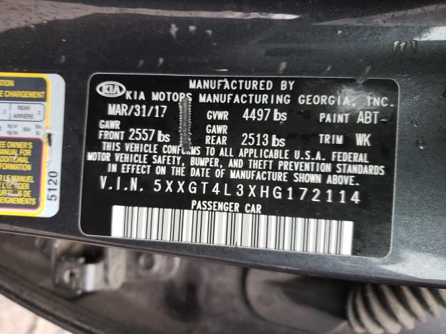 Photo 9 VIN: 5XXGT4L3XHG172114 - KIA OPTIMA LX 