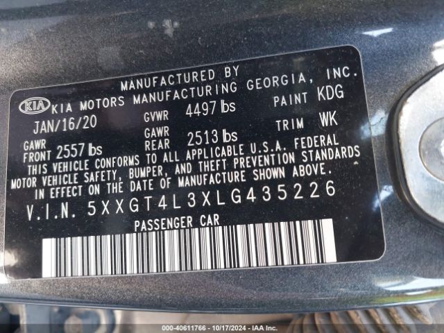 Photo 8 VIN: 5XXGT4L3XLG435226 - KIA OPTIMA 