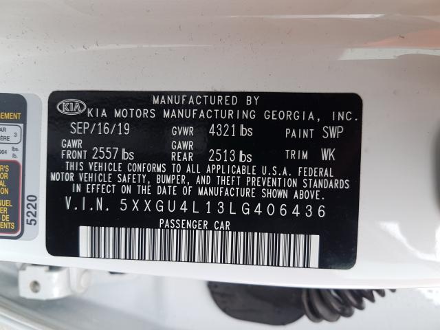 Photo 9 VIN: 5XXGU4L13LG406436 - KIA OPTIMA EX 