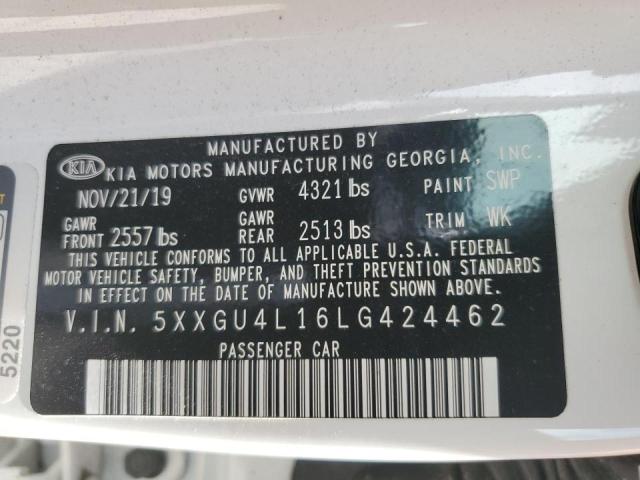 Photo 12 VIN: 5XXGU4L16LG424462 - KIA OPTIMA EX 