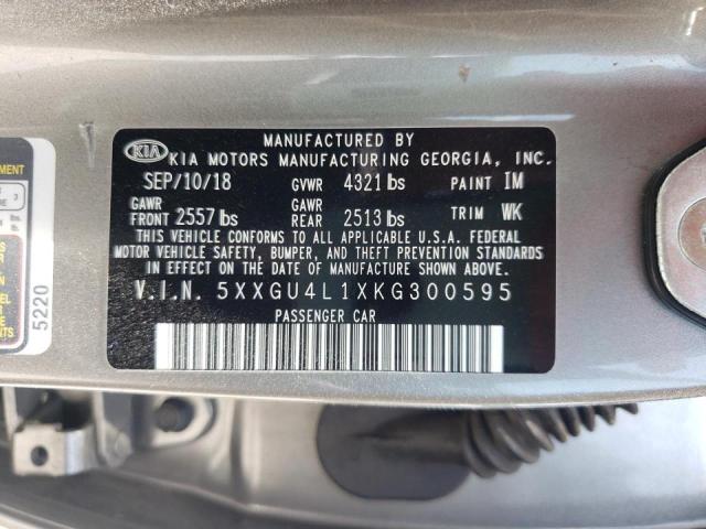 Photo 9 VIN: 5XXGU4L1XKG300595 - KIA OPTIMA EX 