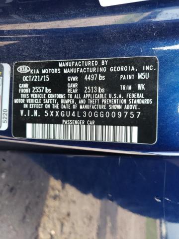 Photo 9 VIN: 5XXGU4L30GG009757 - KIA OPTIMA EX 