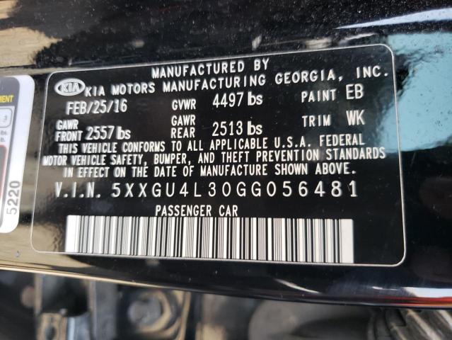 Photo 11 VIN: 5XXGU4L30GG056481 - KIA OPTIMA EX 