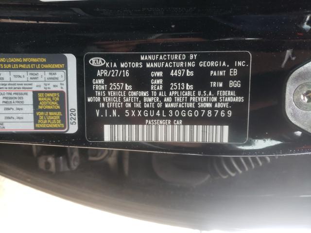 Photo 9 VIN: 5XXGU4L30GG078769 - KIA OPTIMA 