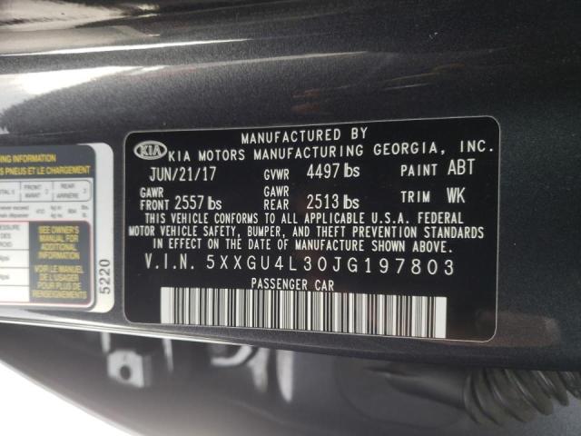 Photo 9 VIN: 5XXGU4L30JG197803 - KIA OPTIMA EX 